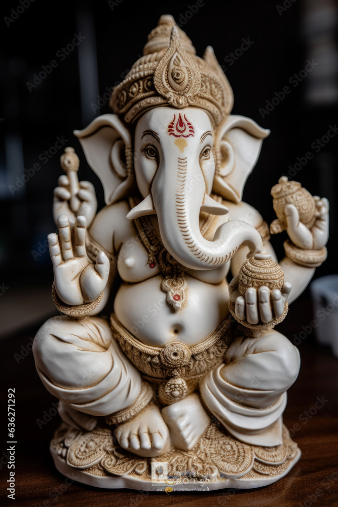 Figurine of the god Ganesha or Ganesh. Generative AI.