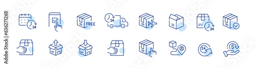 Canvastavla Set of parcel delivery icons