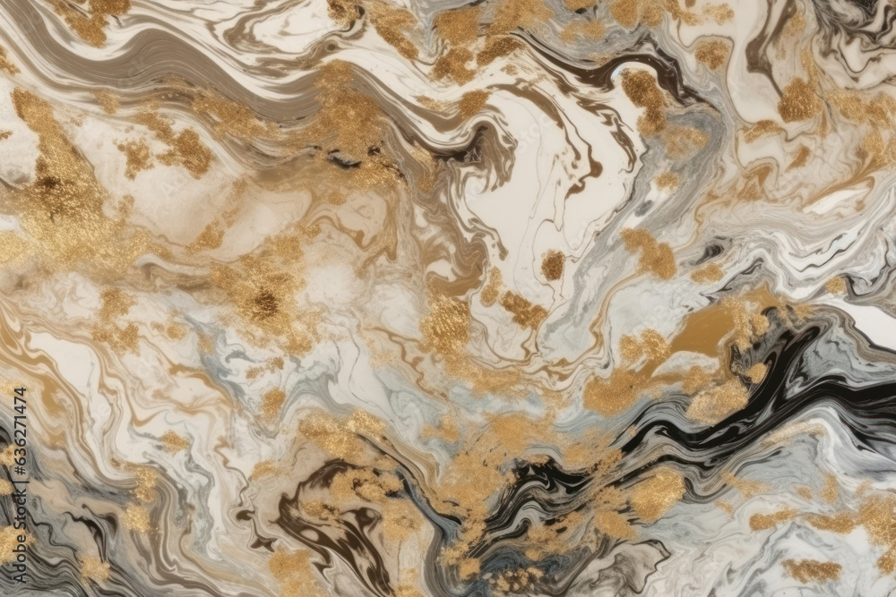 Luxury marble background with golden pattern texture. Generative AI.