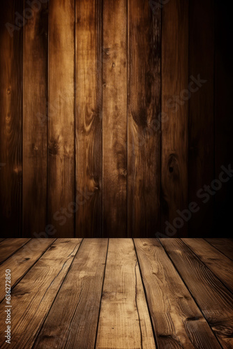Wooden background  for product display. Generative AI.