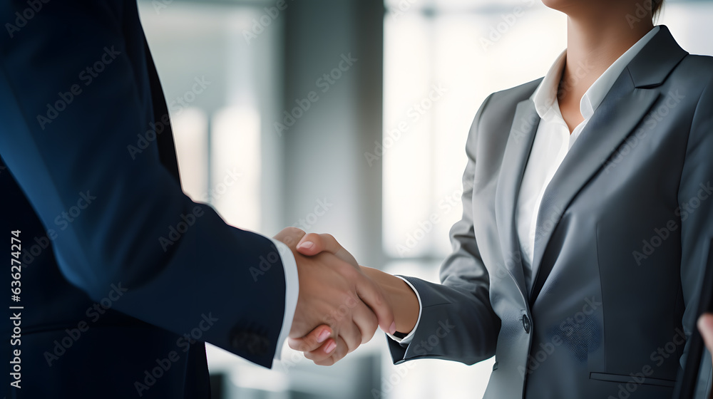 Power of Connection: Suit-Clad Duo Shaking Hands Post Interview
Power of Connection: Suit-Clad Duo Shaking Hands Post Interview