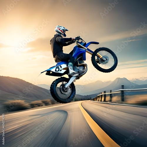 motocross rider on the road