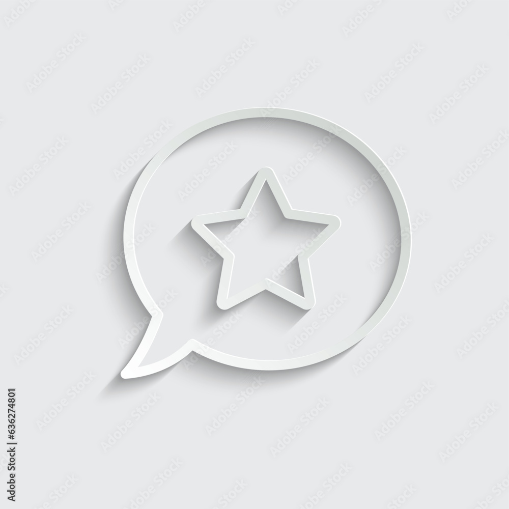 chat icon with star speach bulbble rate sign vector feedback icon chat icon with star speach bulbble rate sign vector feedback icon