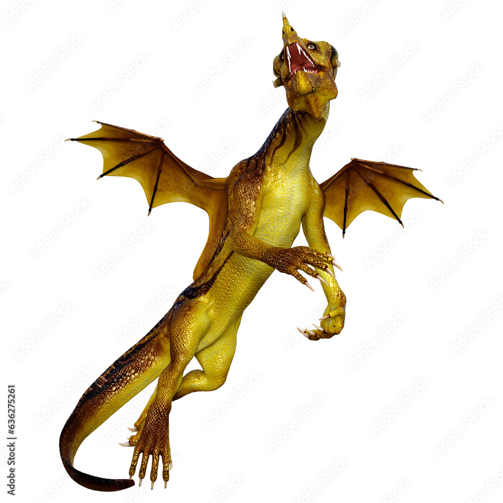 Fototapeta premium 3D Rendering Fairy Tale Dragon on White