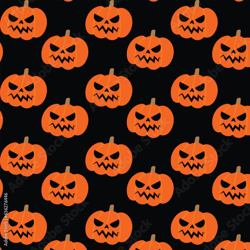 Halloween Seamless Pattern with Pumpkin. great for textiles, banners, wallpapers, wrapping. vector design