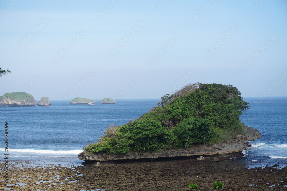 Naklejka premium a beach with the name Teluk Asmara in Malang, East Java, Indonesia