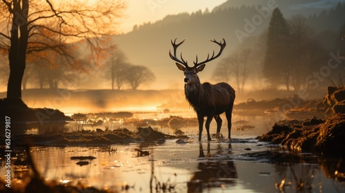 Graceful Red Deer Stags Amidst Rugged Landscapes