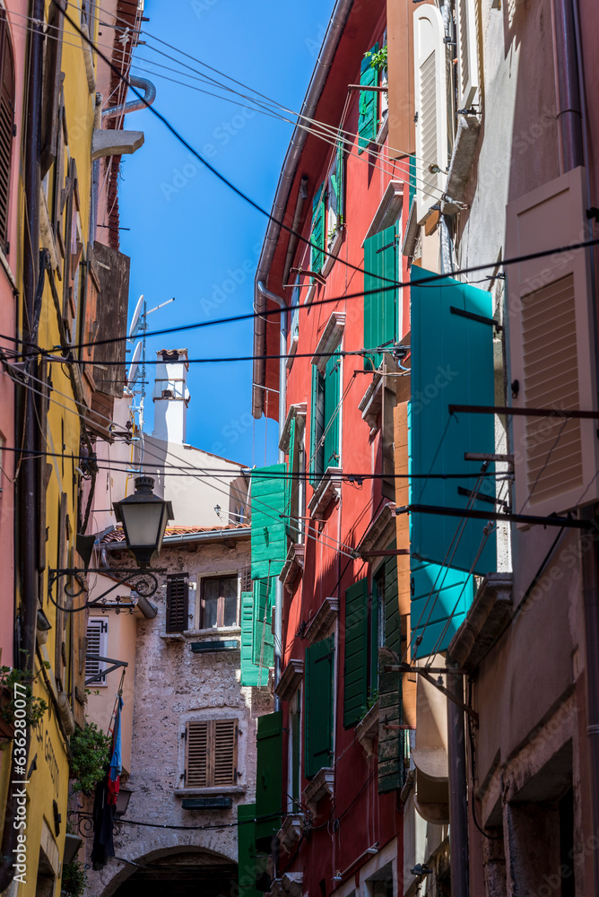Picturesque houses in the Old Town, Rovinj, Istria, Croatia