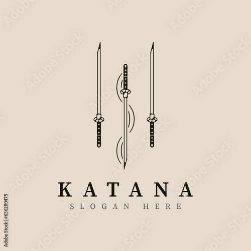 samurai mask line art logo vector illustration template design.