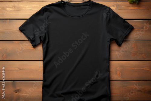 Customization hub standalone black tee photo, ideal for mockups and personalized graphics Generative AI