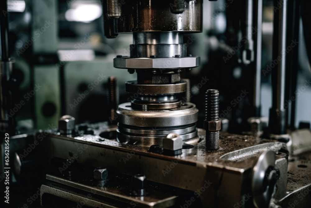 Precision Macro Capture: Unveiling the Hydraulic Press's Powerful Gears and Pistons, Expertly Shaping Metal with Industrial Force Precision Macro Capture: Unveiling the Hydraulic Press's Powerful Gears and Pistons, Expertly Shaping Metal with Industrial Force