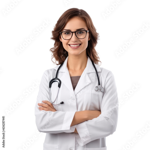Doctor lady friendly smiling arms crossed.