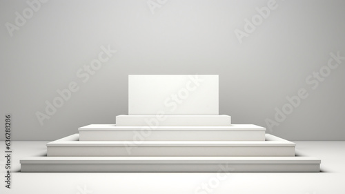 3d luxury white podium for your luxury product.Generative AI