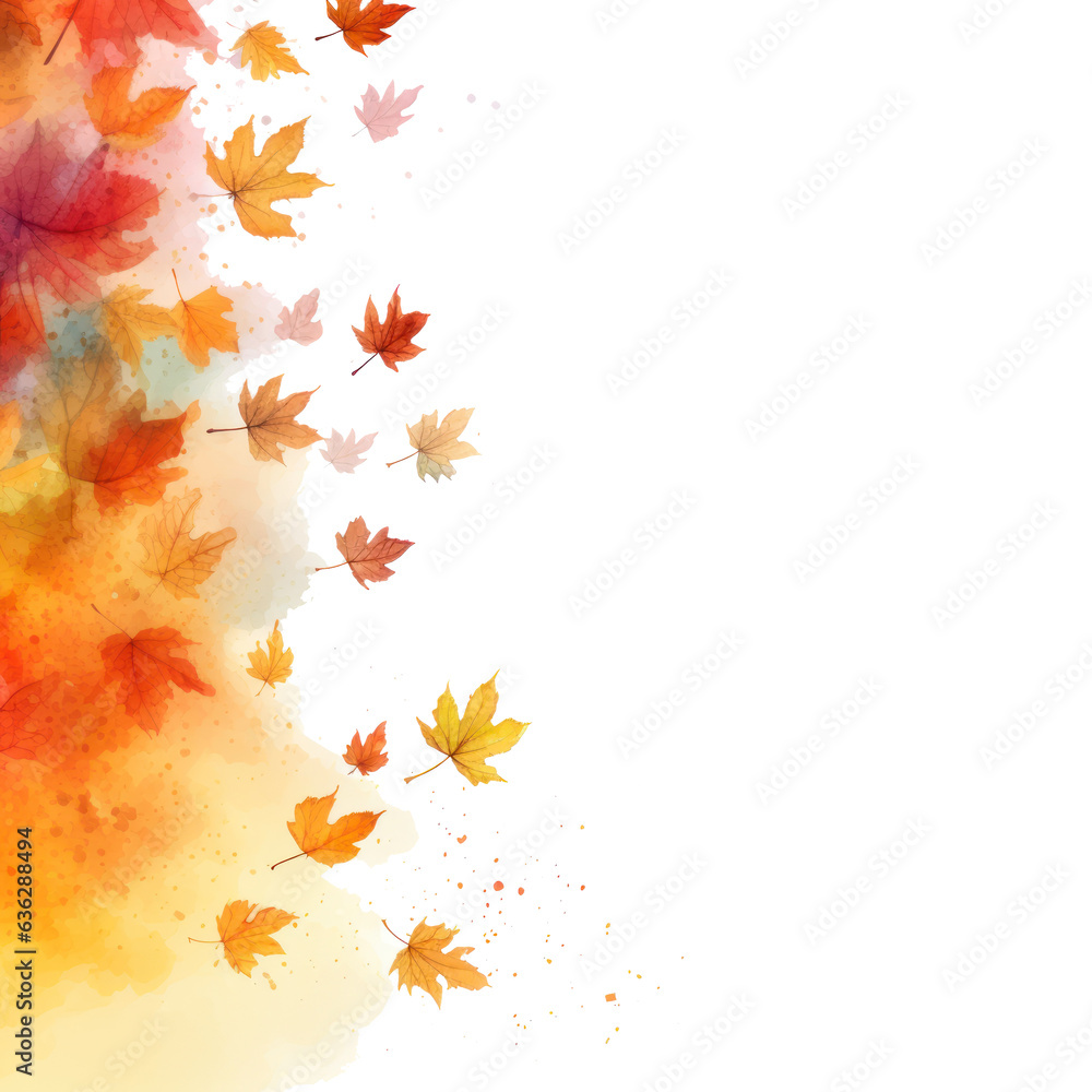 Autumn background with watercolor maple leaves Autumn background with watercolor maple leaves