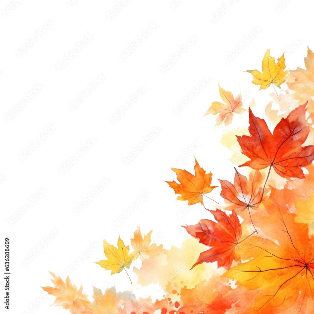 Autumn background with watercolor maple leaves Autumn background with watercolor maple leaves