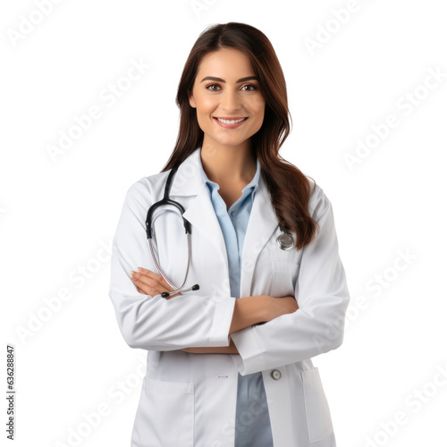 Doctor lady friendly smiling arms crossed.