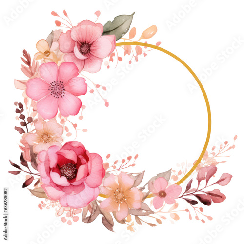 Watercolor floral frame