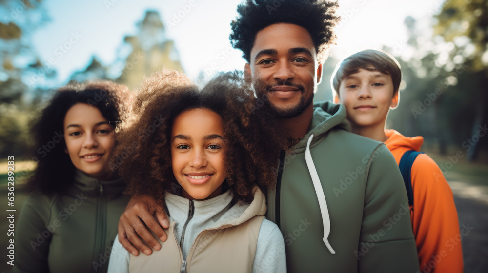 A young multiracial family enjoying a day in the park A young multiracial family enjoying a day in the park
