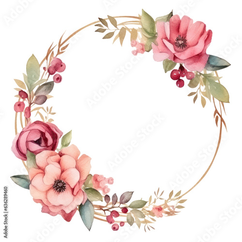 Watercolor floral frame