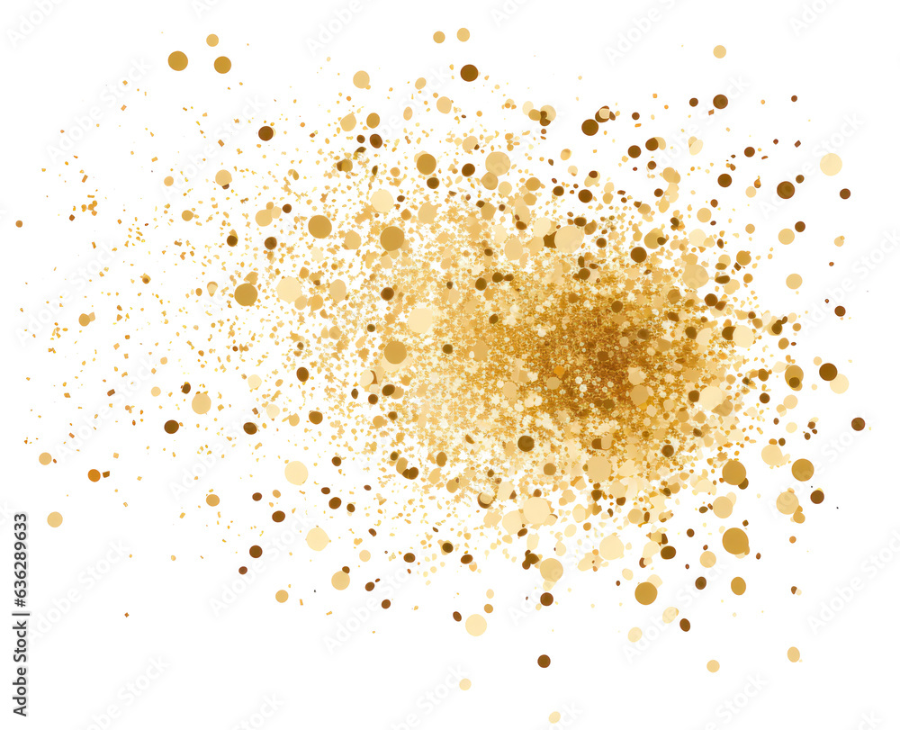 Gold glitter, confetti and powder.