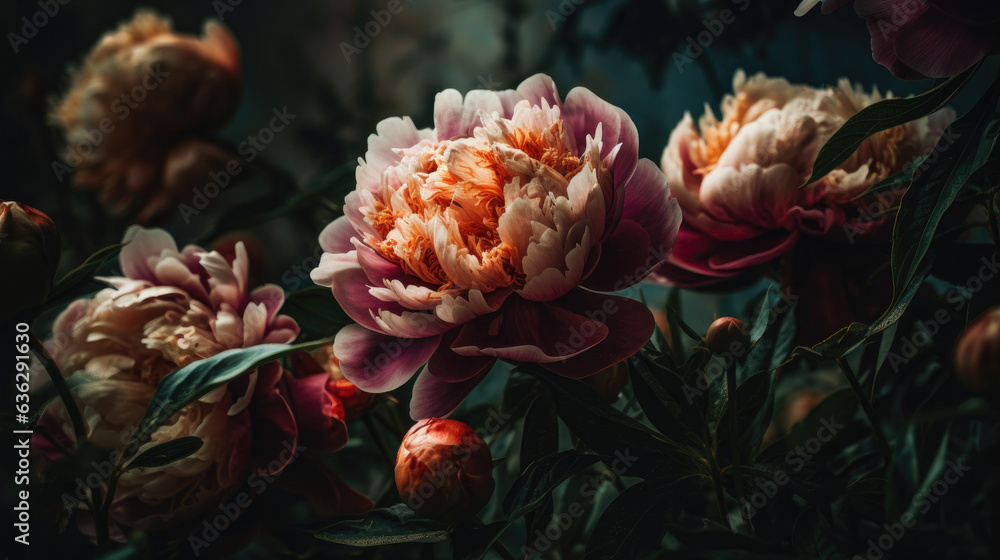 peonies abstract summer background flowers. peonies abstract summer background flowers.
