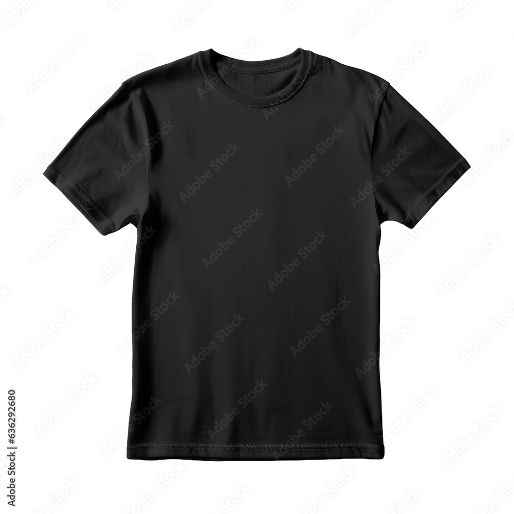 Black t-shirt for man isolated on transparent background. Black t-shirt for man isolated on transparent background.