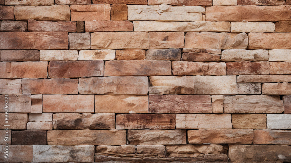 A rustic Mediterranean stone brick wall texture serving as a background or backdrop. Generative AI A rustic Mediterranean stone brick wall texture serving as a background or backdrop. Generative AI
