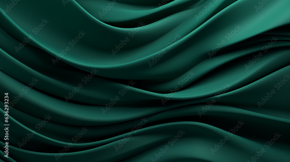 Abstract 3D waves texture background banner panorama with a dark green leather-like structure. The design forms a seamless pattern, adding depth and visual interest to the composit Abstract 3D waves texture background banner panorama with a dark green leather-like structure. The design forms a seamless pattern, adding depth and visual interest to the composit