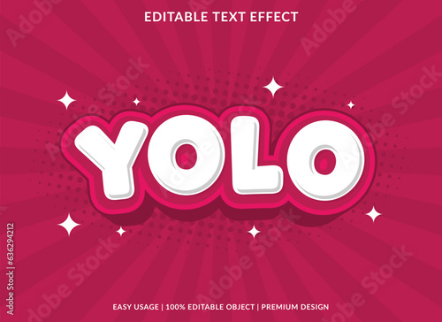 yolo editable text effect template use for font style logo
