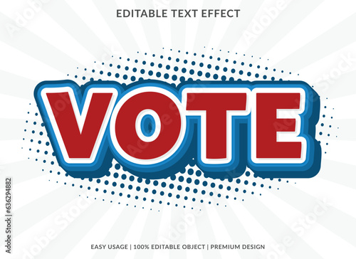 vote editable text effect template use for font style logo