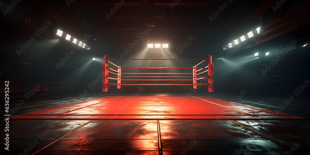 Dynamic Professional Boxing Ring Background Boxing Championship Ring Backdrop Athletic Fight