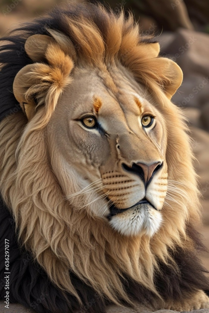 a lion with a mane a lion with a mane