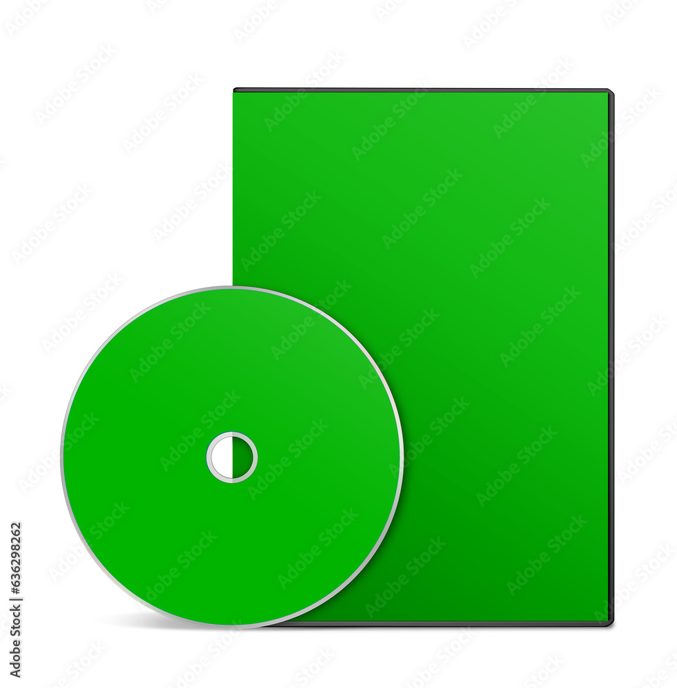 DVD box blank template green for presentation layouts and design. 3D rendering. DVD box blank template green for presentation layouts and design. 3D rendering.