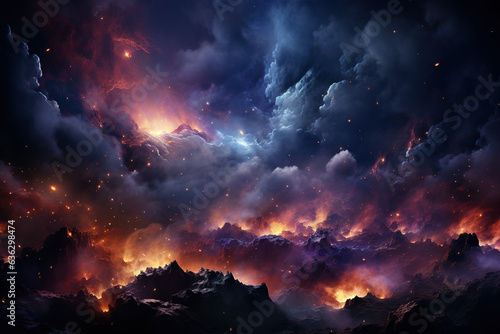 Abstract illustration of the Beautiful Cosmos Space Galaxy Background
