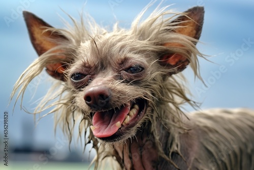 ugly angry dog with a bad hair day