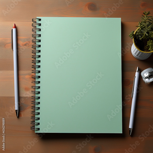 Empty pages of a notebook left on the vintage wooden table close up, processed in vintage color tone. Empty paper in notepad background with copy space