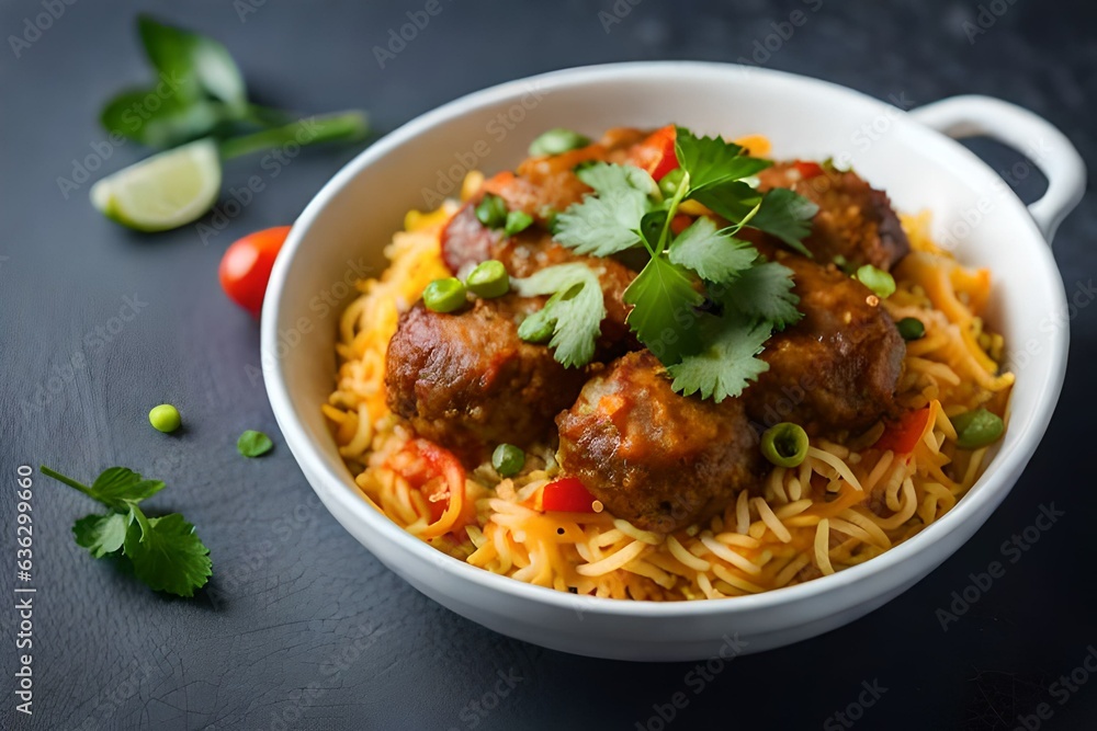 chicken kofta and rice with salad generated by AI chicken kofta and rice with salad generated by AI
