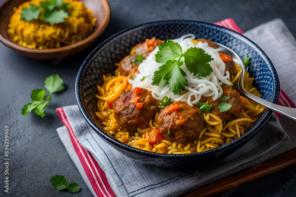 chicken kofta and rice with salad generated by AI chicken kofta and rice with salad generated by AI