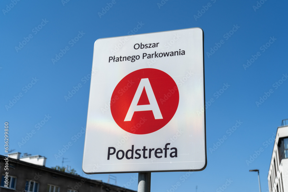 sign-indicating-paid-park-zone-a-in-krakow-poland-road-traffic