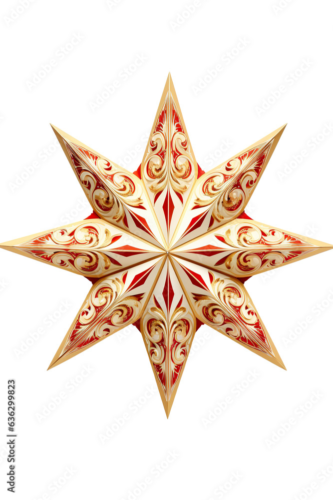 A gold Christmas Star on a white background isolated PNG A gold Christmas Star on a white background isolated PNG