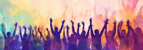 Young people happy at concert.