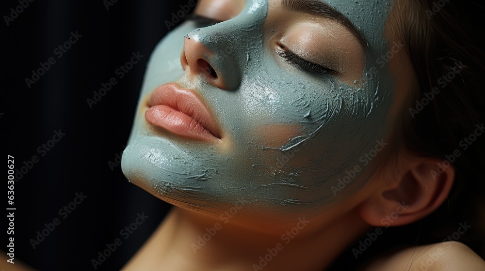 Young beautiful woman making face mask for skin care. Young beautiful woman making face mask for skin care.