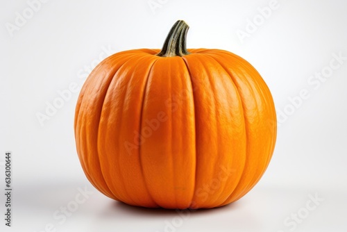 Single orange Pumpkin on white background. Perfect pumpkin for Halloween.