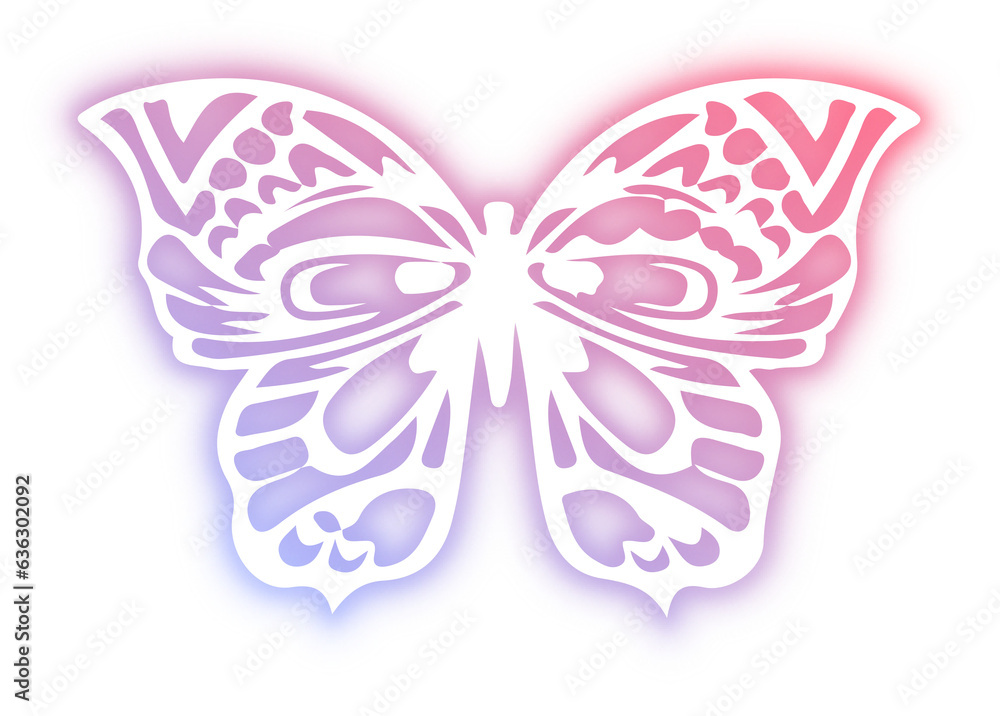 Set of Butterfly neon