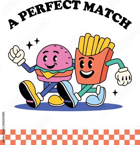 A Perfect Match retro cartoon illustration