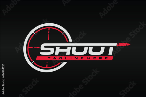 target shoot bullet text logo