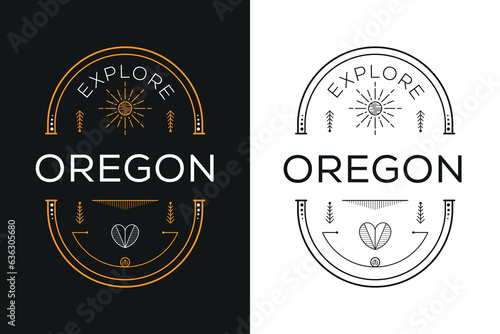 Oregon City badge Design, Vector illustration.