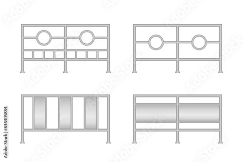 Set of stainless steel railings