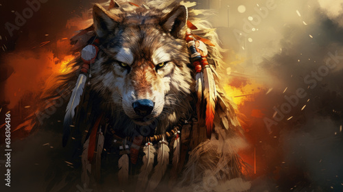 Warrior Wolf Spirit Illustration © JJS Creative