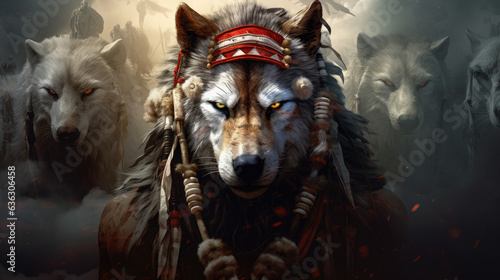 Warrior Wolf Spirit Illustration